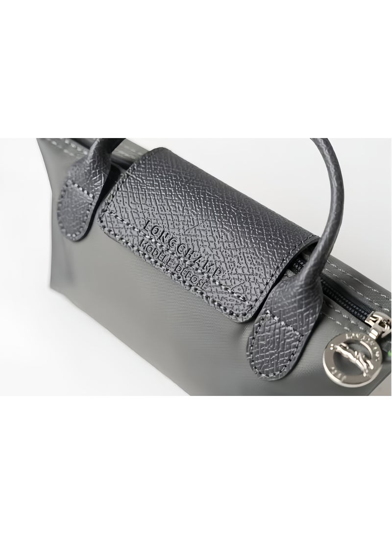 Longchamp French Longchamp Women's fashion versatile mini makeup bag handbag shoulder bag handheld small bag camera bag Mini Graphite Grey - Image 4